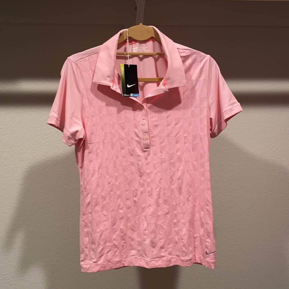 Nike golf pink polo shirt NWT